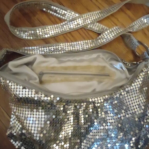 Vintage Silver Metal Mesh Handbag Evening Party Glitzy - Picture 13 of 13